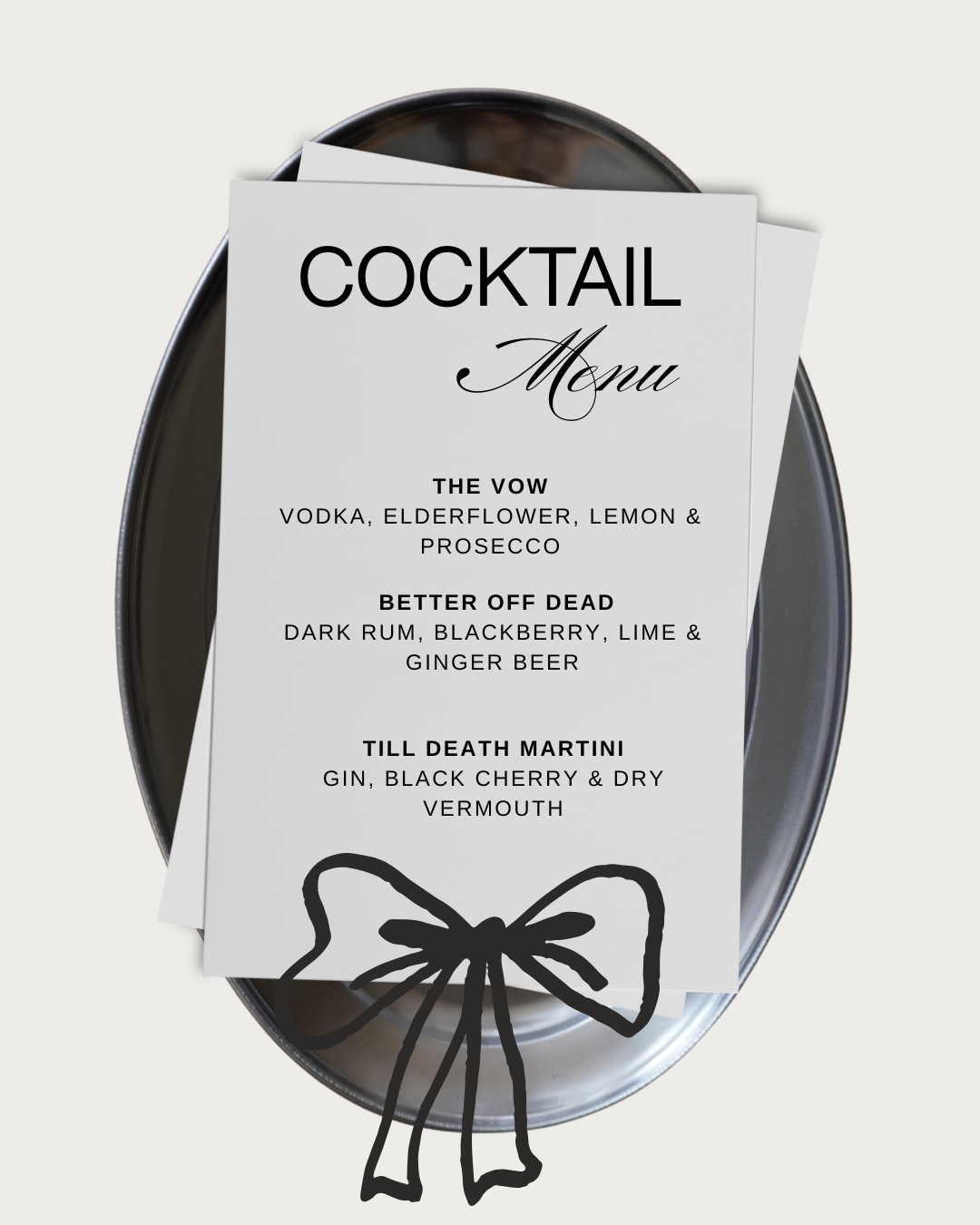 'Til Death Do Us Apart moodboard, black bows, candlelight, gothic-romantic bachelorette, view 3