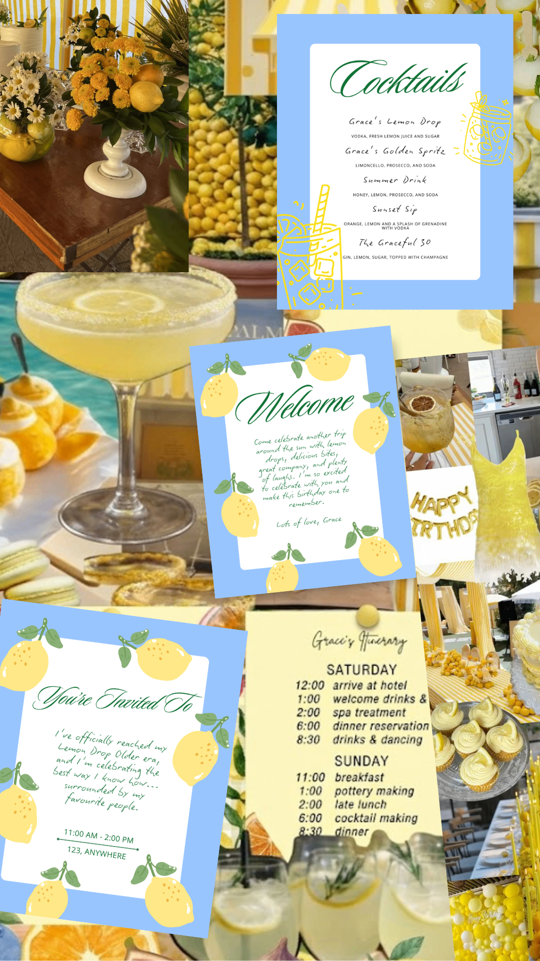 Lemon and Amalfi coast birthday styling