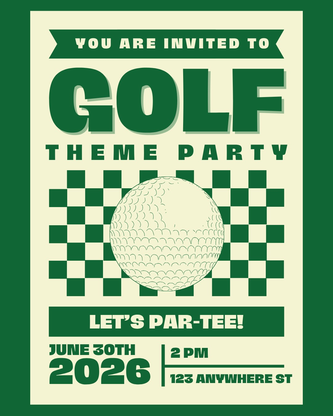 Country club green let's partee birthday kit, view 2