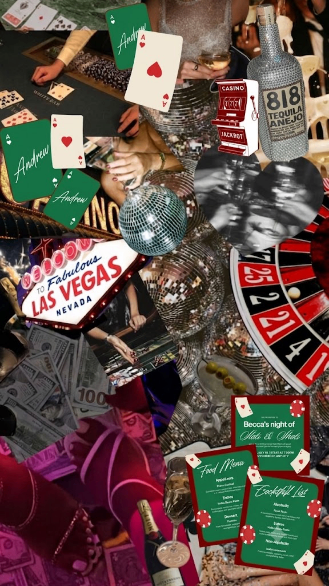 Vegas slots and shots birthday styling in hot pink